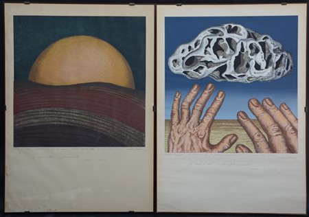 Aldo Sessa, Illustrazioni per opere di Luis Borges, due serigrafie a colori fir