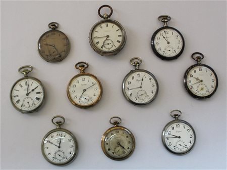 ZENITH, WALTHAM, PERSEO, DOXA E ALTRI
Lotto composto da dieci orologi da tasca