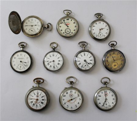 INTERNATIONAL WATCH, ANONIMO
Lotto composto da dieci orologi da tasca in argent