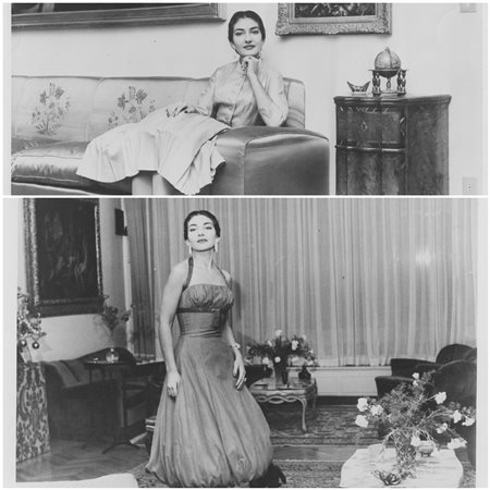 Maria Callas at Home 1958

Two ferrotyped original gelatin silver prints.
cm 25