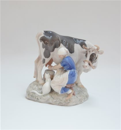 Manifattura danese Bing & Grondahl, scultura in porcellana raffigurante la mung