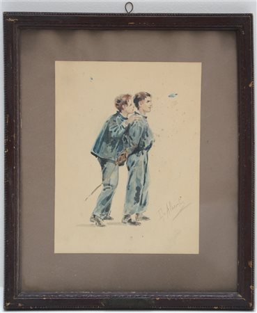 De Albertis "Fanciulli" 
disegno ad acquarello su carta
cm 23,5x18
firmato in ba