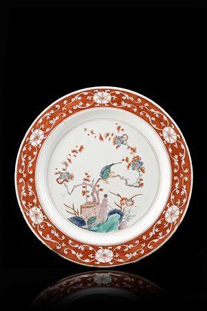 Manifattura di Pasquale Rubati, Milano 1770/80. Piatto tondo in maiolica con de