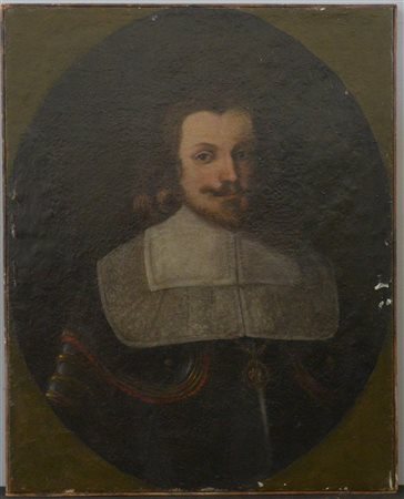 Scuola del secolo XVII "Ritratto di Tomaso Francesco I° Duca di Carignano" olio