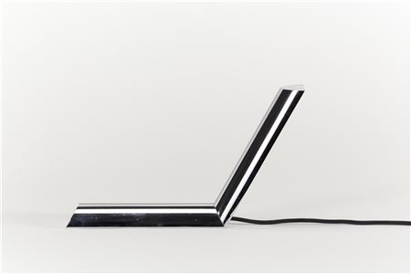 Vereinigte Werkstätten Lampada da tavolo e da parete in lega di alluminio cromat