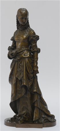 Eutrope Bouret "Marguerite" scultura in bronzo (h cm 44) Firmata sulla base