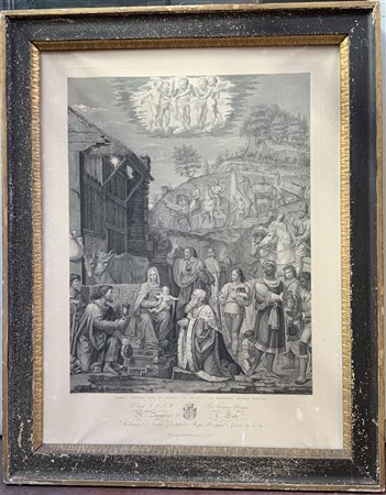 LUINI, Bernardino (1481-1532) Grande incisione del secolo XIX raffigurante l'Ad
