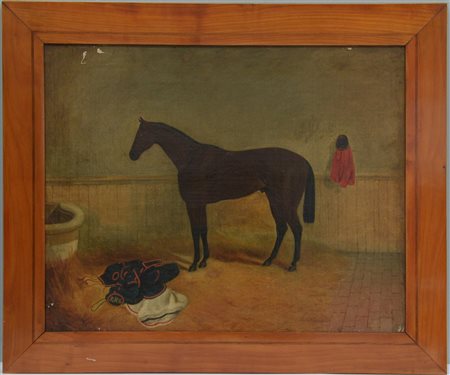 Bird "Purosangue" olio su tela (cm 60x74) Tracce di firma in basso a sinistra. C