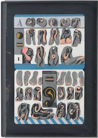 Concetto Pozzati "Divertimento per Hogarth" 1964
dittico - olio su rame
misura t