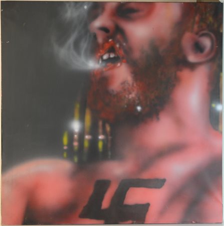 Paolo Baratella "Joe fuma e morirà" 1974
Tecnica mista su tela
cm 95x95
dal cicl