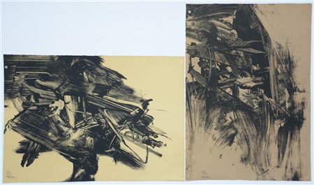 Mattia Moreni "Senza titolo" 
lotto composto da due serigrafie
cm 46x65
firmate