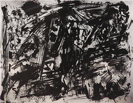 Emilio Vedova "Senza titolo" 1969litografia su acciaiocm 38x49Firmato in bass