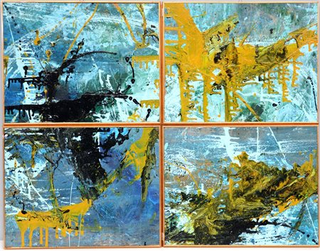 Innocenzo Odescalchi Gruppo di otto composizioni astratte ad olio su tavola, cm