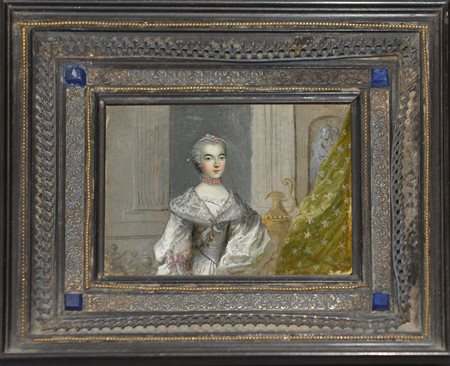 Sscuola del secolo XVIII "Ritratto di Mademoiselle De Boutin... Depuis Contesse
