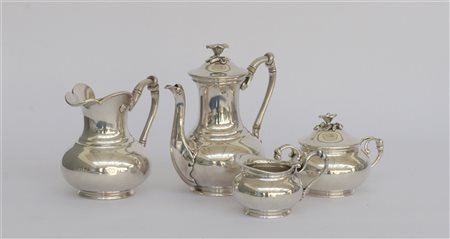 Christofle servizio da caffè composto da quattro pezzi in metallo argentato a c