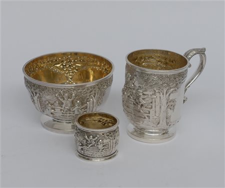 Hamilton & Inches, Edimburgo, inizio secolo XX. Lotto composto da un'alzatina,