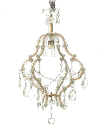 Lampadario ad una luce decorato a pendagli (cm 70) (difetti)