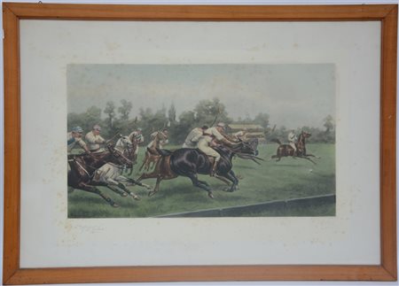Cuthbert Bradley "Londra, gioco del polo" coppia di acquetinte (cm 39x68) in co