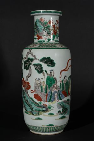 Arte Cinese  A famille verte porcelain baluster vase China, Qing dynasty, 19th century .