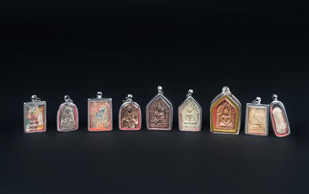 Arte Himalayana  A collection of nine tsa tsa reliquaries Tibet, 19th-20th century .