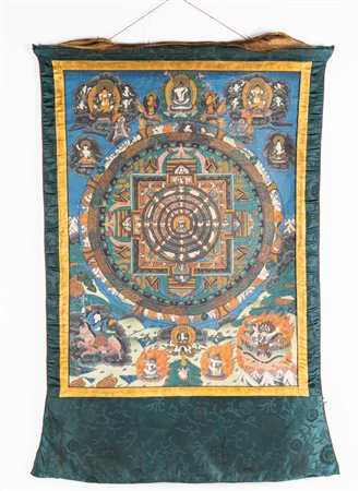 Arte Himalayana  A thankga with mandala Nepal, 20th century .