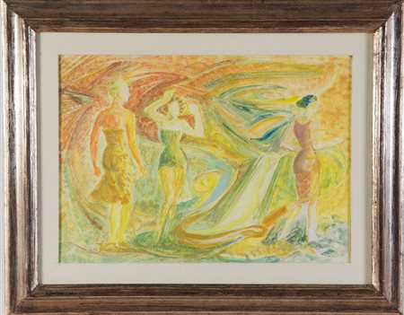 Alberto Bragaglia (Frosinone, 1896 - Anzio, 1985), “Bagnanti”,1966.