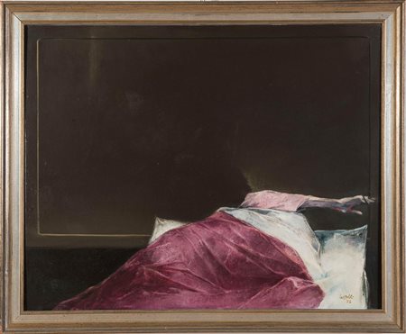 Cappelli Giovanni (Cesena 1923 - Bogliaco 1994), “Figura insonne”, 1973.