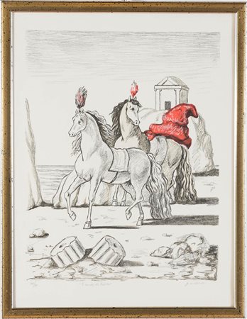 Giorgio de Chirico (Volo 1888 – Roma 1978), “I cavalli di Achille”.