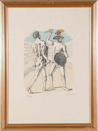 Giorgio de Chirico (Volo 1888 – Roma 1978), “Gladiatori”.