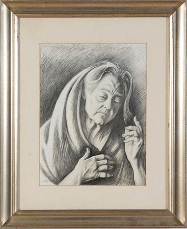 Gregorio Sciltian (Nakhichevan-na-Donu 1900 – Roma 1985), “Volto di vecchia signora”, 1971.