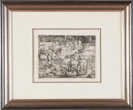 Luigi Bartolini (Cupramontana 1892 – Roma 1963), “Donne sul fiume”.