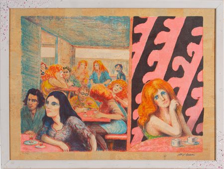 Aligi Sassu (Milano 1912 – Pollença 2000), “Caffè al barrio cino”, 1987.