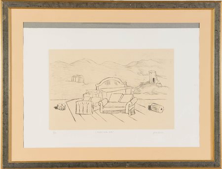 Giorgio de Chirico (Volo 1888 – Roma 1978), “Mobili nella Valle”.