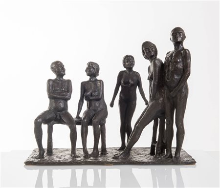 Antonio Borrelli (Napoli 1928 – 2014), “Cinque figure”.