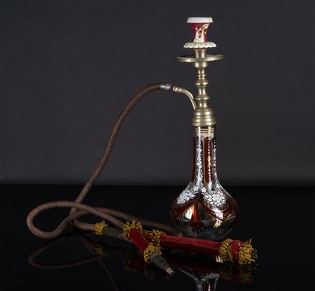 Arte Islamica  A Bohemian glass water pipe for the Islamic market Bohemia, 19th century .