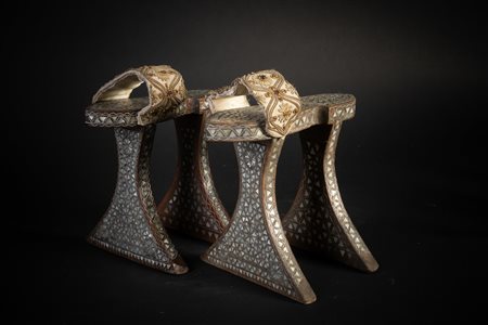 Arte Islamica  A pair of mother-of-pearl inlaid hammam clogs Ottoman Turkey, 19th century .