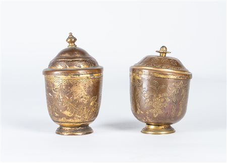 Arte Islamica  Two Ottoman tombak lidded vases Turkey, 18th century .