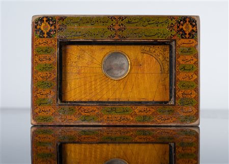Arte Islamica  A Persian wooden Qibla indicator dated 1247 AH (1832 AD) and signed Muhammad Alì .