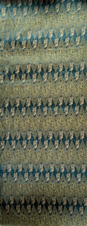 Arte Islamica  A  tomb cover silk lampas fabric over blue groundNear East, late 19th - 20th century .