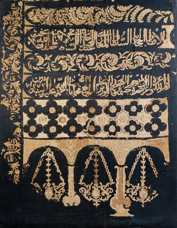 Arte Islamica  A large black ground Ottoman textile Turkey, dated 1273 AH (1857 AD).