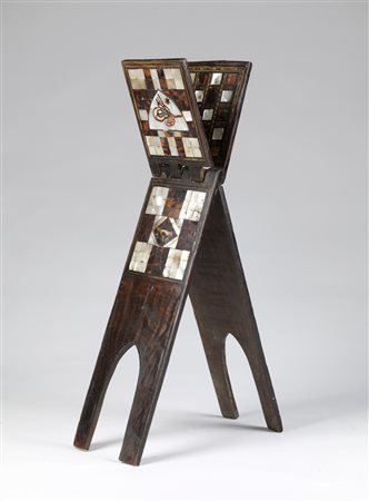 Arte Islamica  An Ottoman marquetry folding Quran stand decorated with pseudo tughraTurkey, late 18th-19th century .