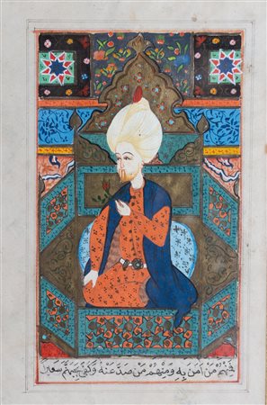 Arte Islamica  Portrait of a SultanTurkey, 20th century  .