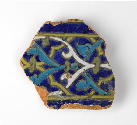 Arte Islamica  A Timurid cuerda seca tile fragment Persia, 15th century .