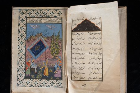Arte Islamica  An illustrated poetical manuscript India, late 19th century with later miniatures .
