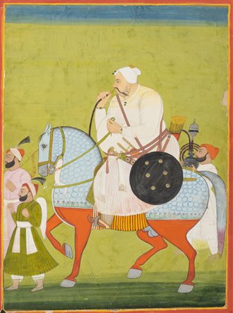 Arte Indiana  Equestrian portrait of a nobleman (Thakur)India, Marwar, early 19th century .
