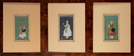 Arte Indiana  A group of three portraits of noblemen India, possibly Deccan, 19th century .