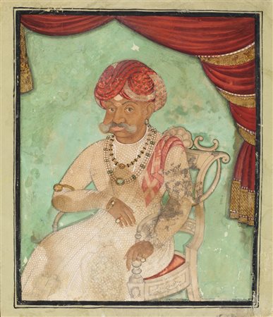 Arte Indiana  A portrait of a noblemanNorthern India, Rajasthan, early 20th century .
