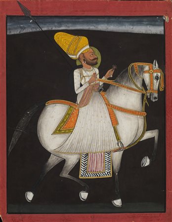 Arte Indiana  An equestrian portrait India, 20th century .
