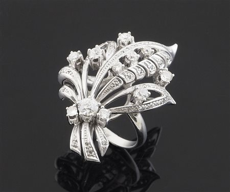 Anello floreale diamanti