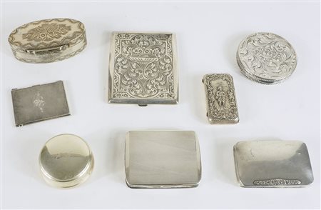 lotto 8 scatolette argento